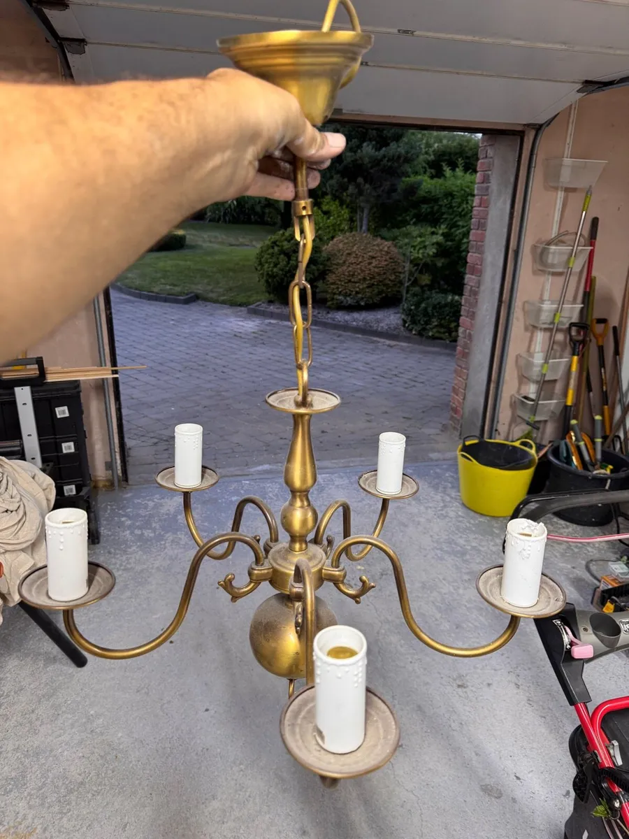 Brass hanging light