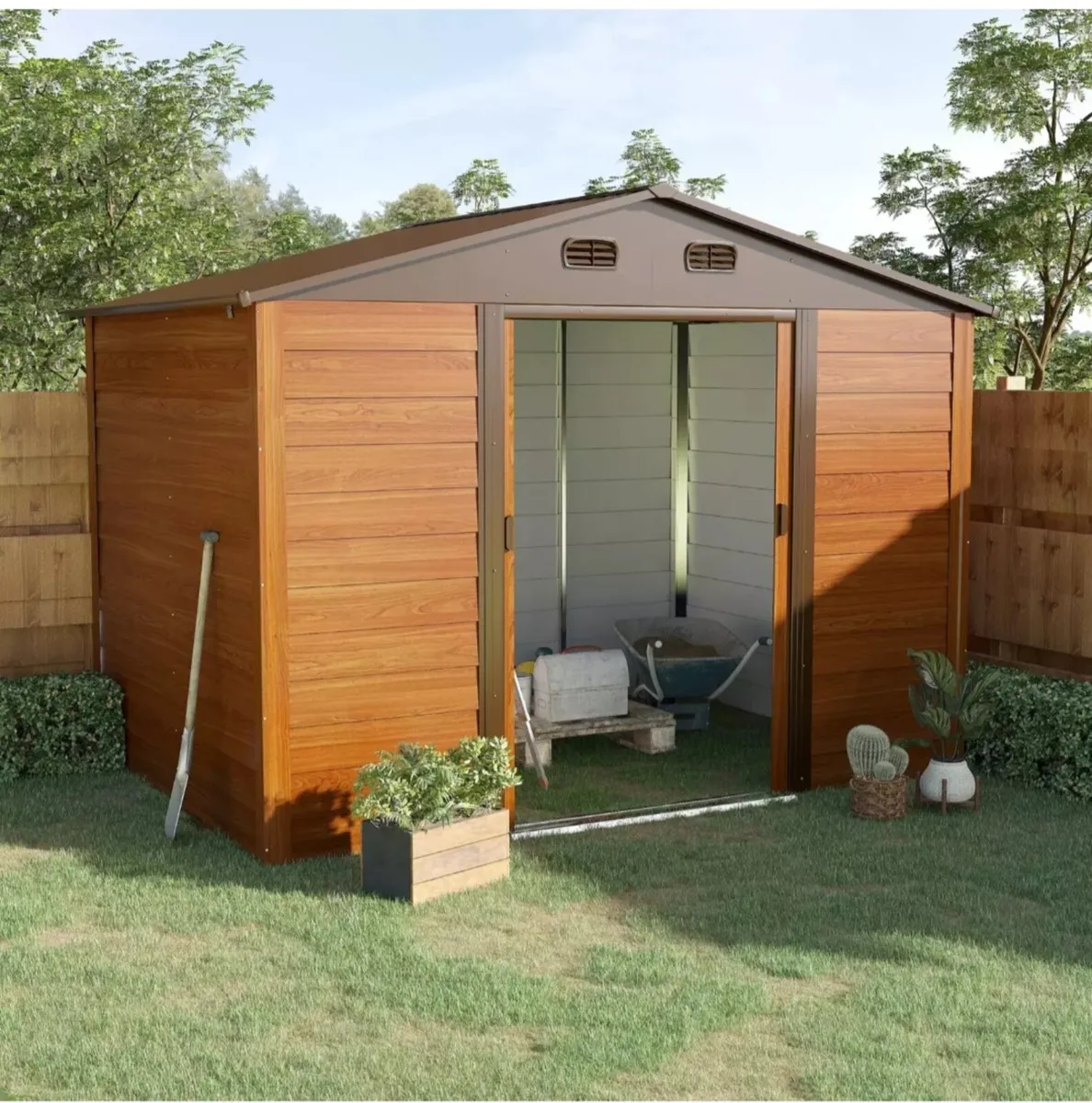 Heavy duty metal shed 6ftx9ft cladding finish - Image 2