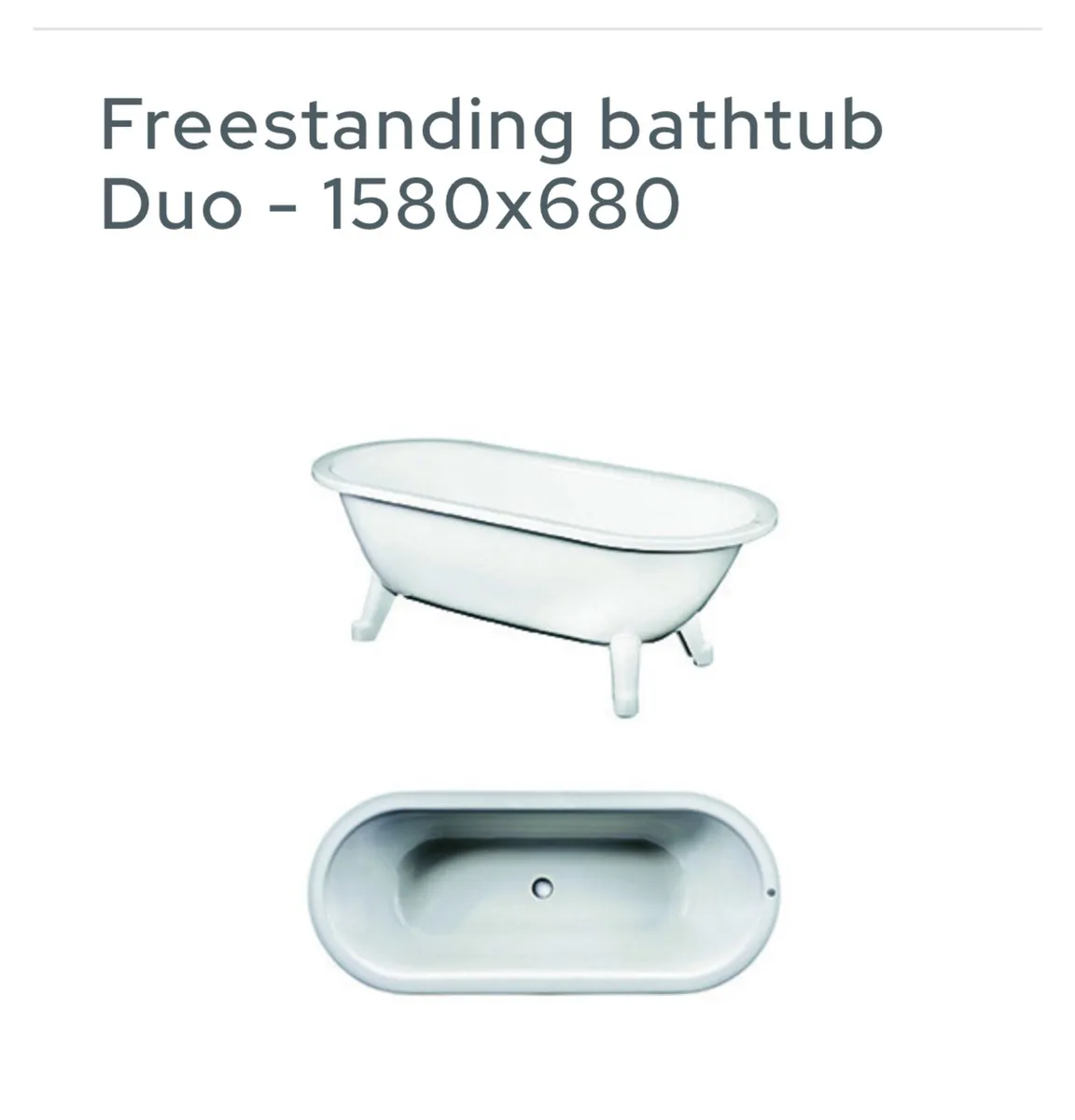 Freestanding Metal Bath - Barely Used - Image 3