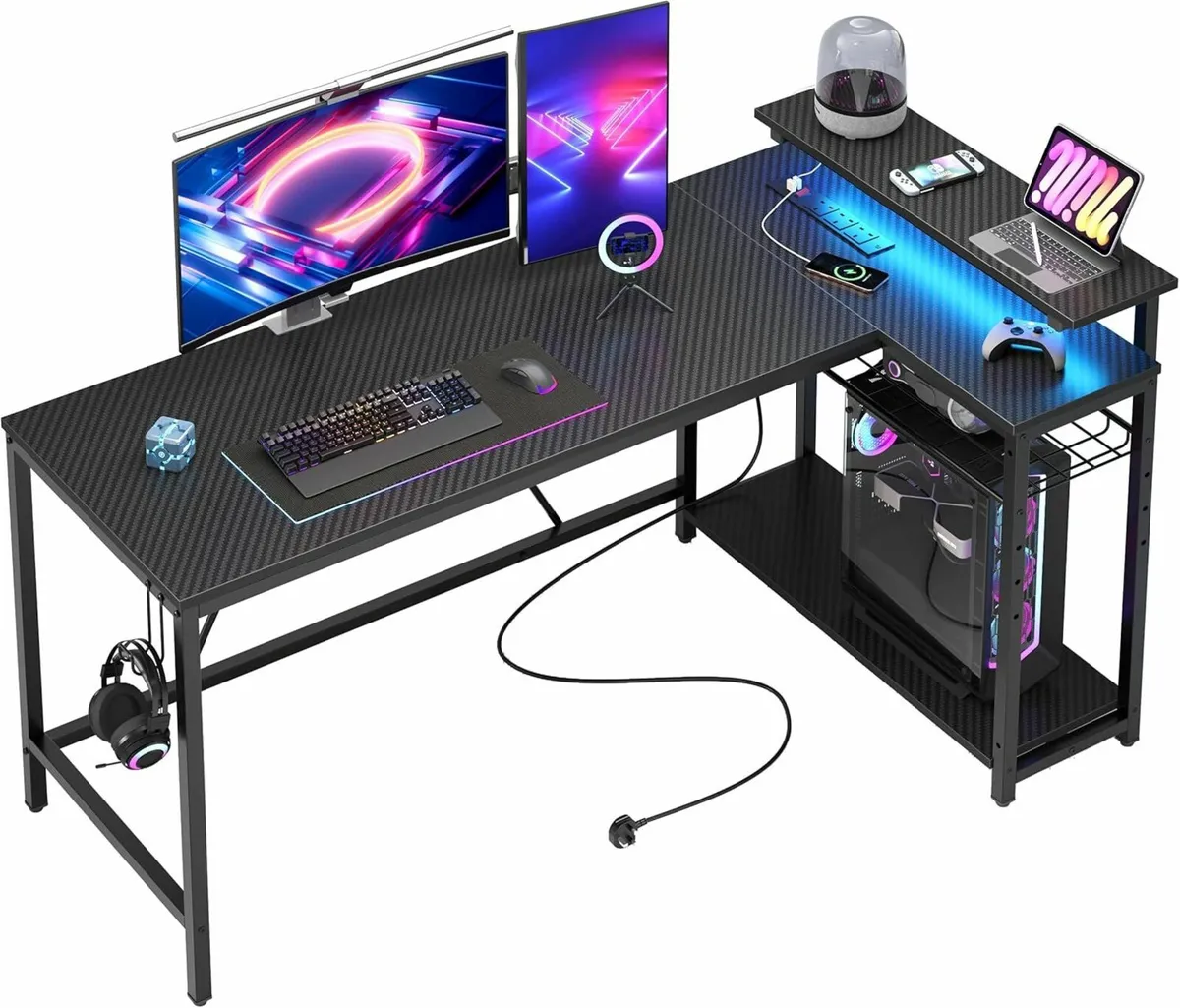 147cm L-Shaped LED Strip Lights Office deskGaming - Image 1