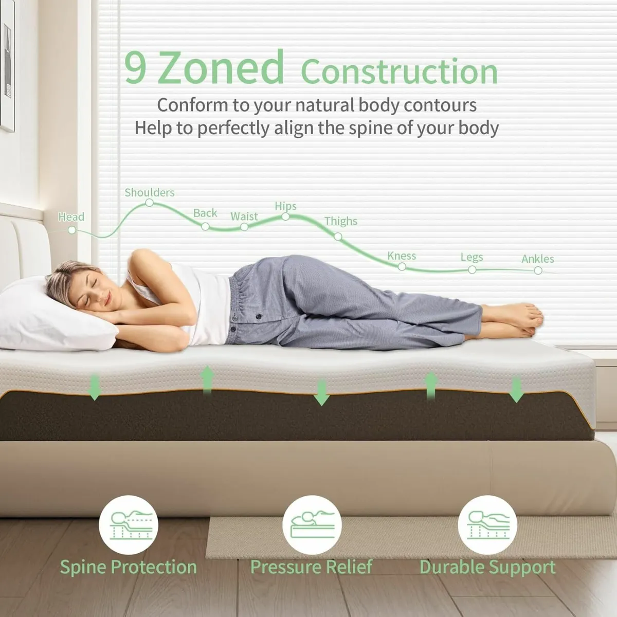 Memory Foam Single Mattress Medium Firm 90x190cm - Image 3