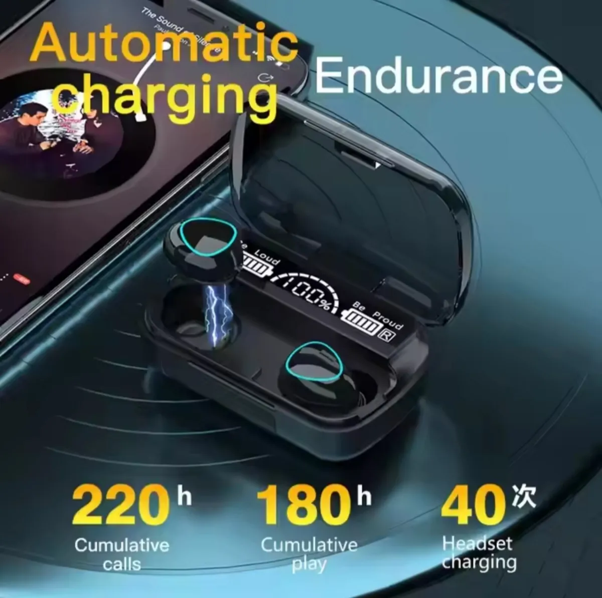 Wireless Earbuds with LED Display – 9D Noise Reduc - Image 2