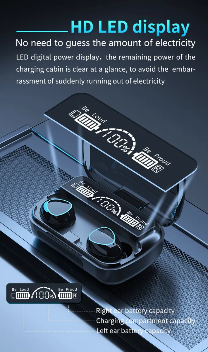 Wireless Earbuds with LED Display – 9D Noise Reduc - Image 3