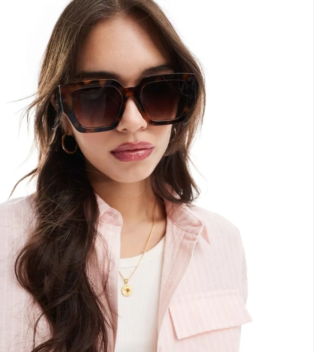 Oversized cat eye sunglasses in tortoiseshell - Image 1