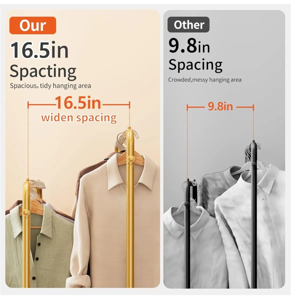 Wide Clothes Rail, 66.9 * 47.2 inch Clothing Rack - Image 4