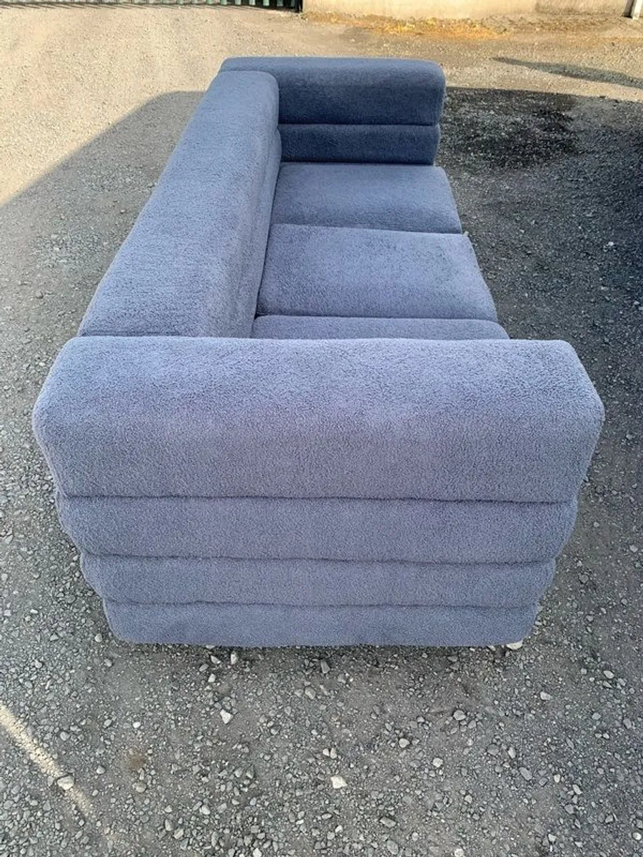 Blue three  seater sofa free delivery Dublin & Kildare - Image 3