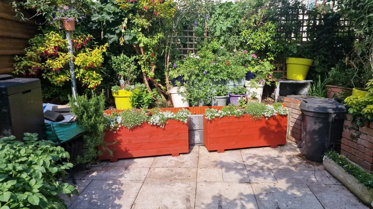 Custom Wooden Outdoor Planter - Image 1