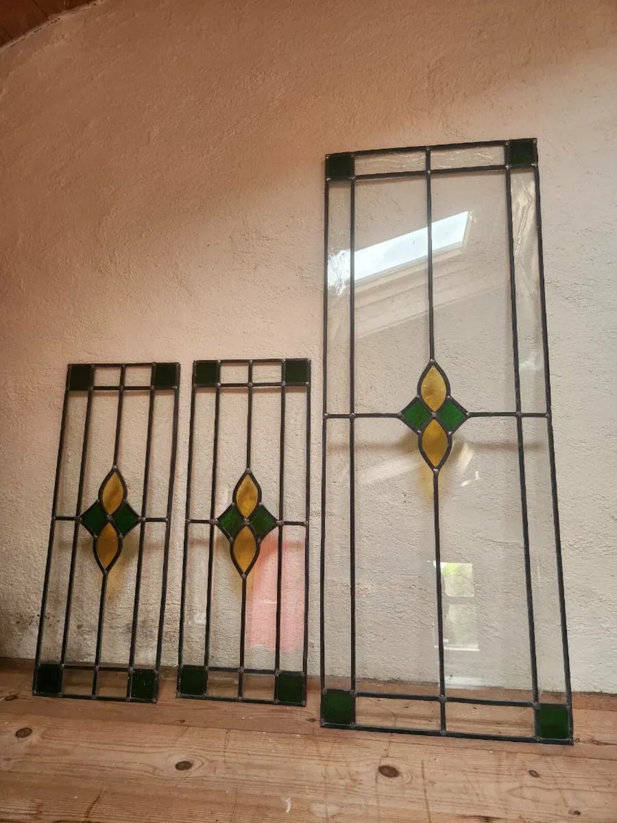 3 stain glass windows from kitchen units