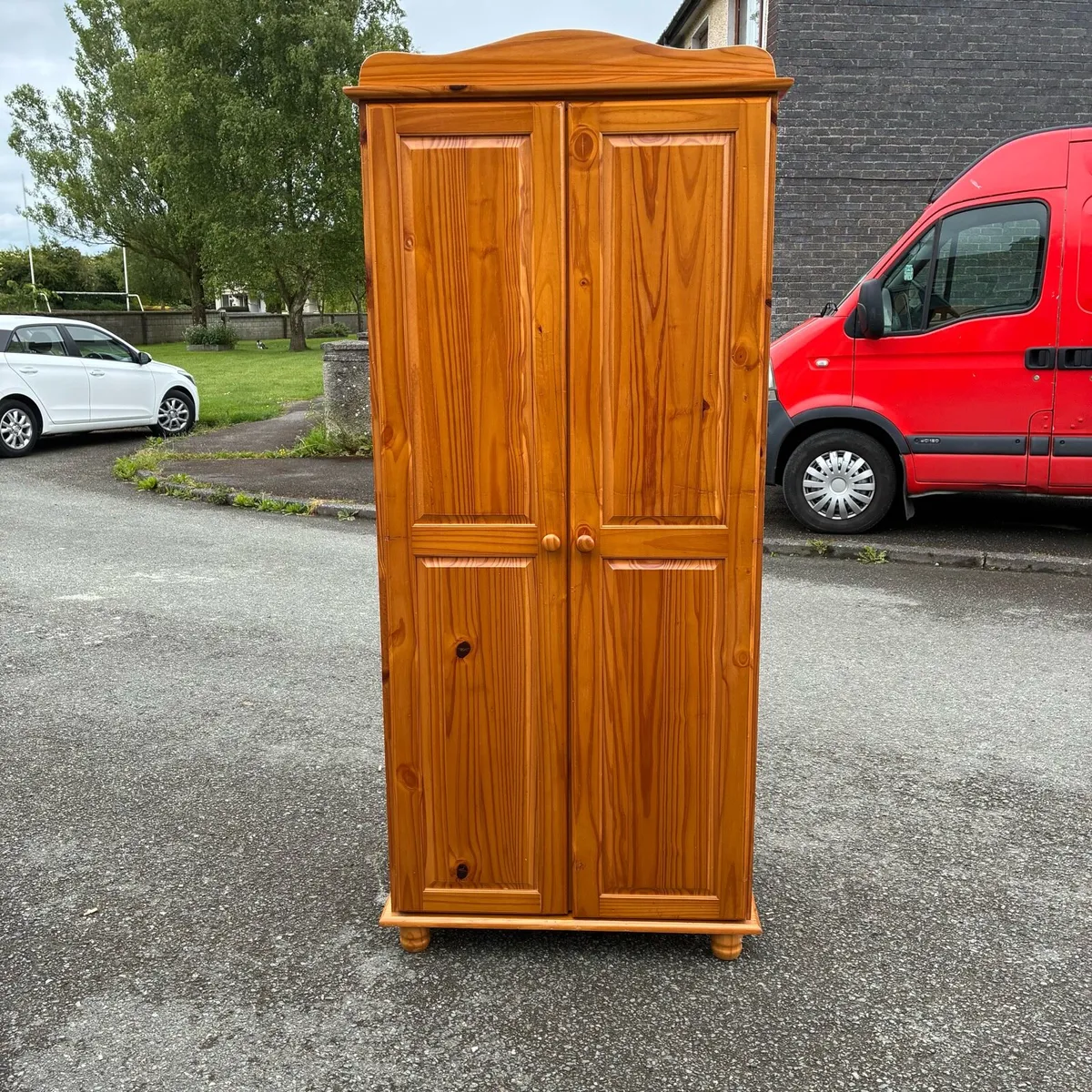Solid Pine Wardrobe with shelf and rail - Image 1