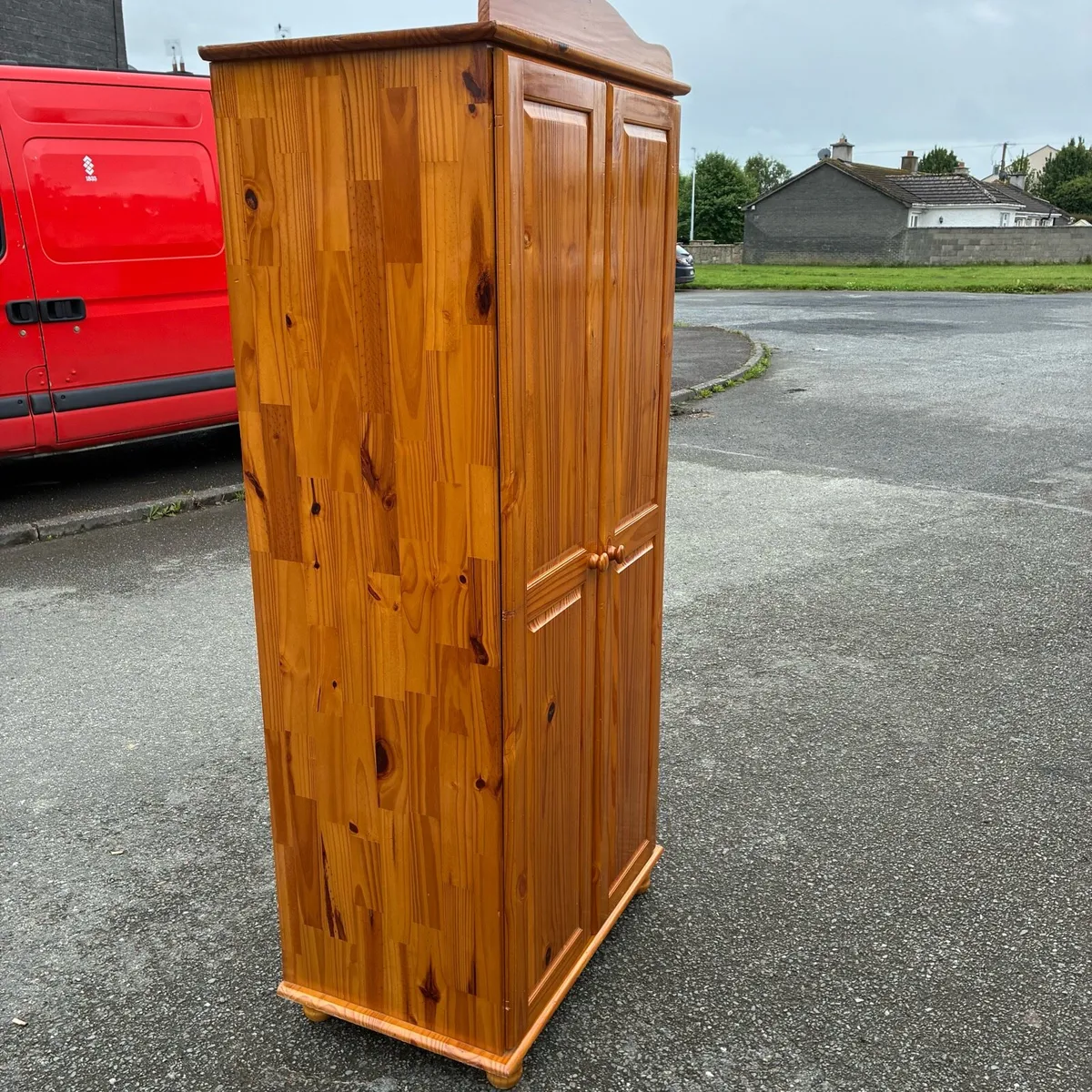 Solid Pine Wardrobe with shelf and rail - Image 4