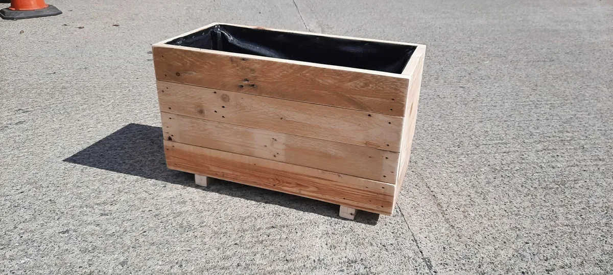 Small Outdoor Wooden Planters - Image 2
