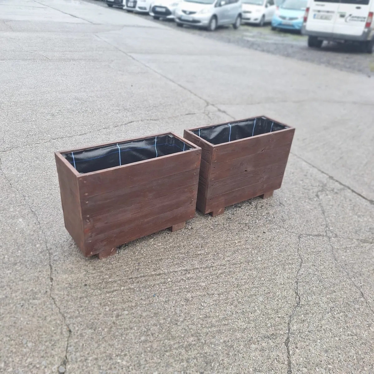 Small Outdoor Wooden Planters - Image 3