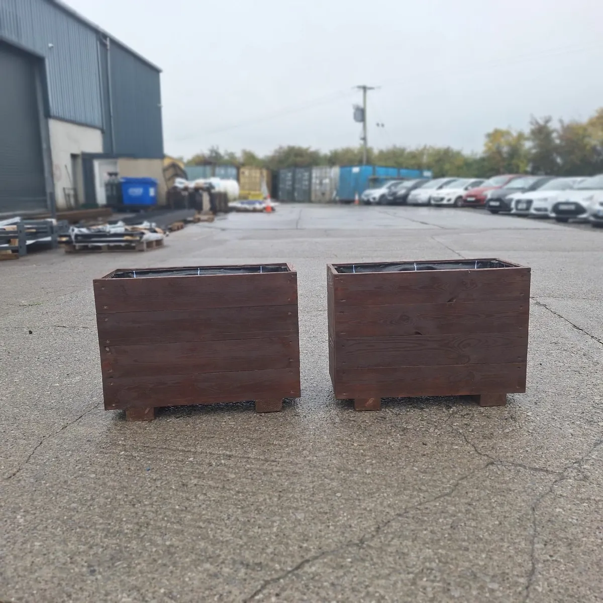 Small Outdoor Wooden Planters - Image 1