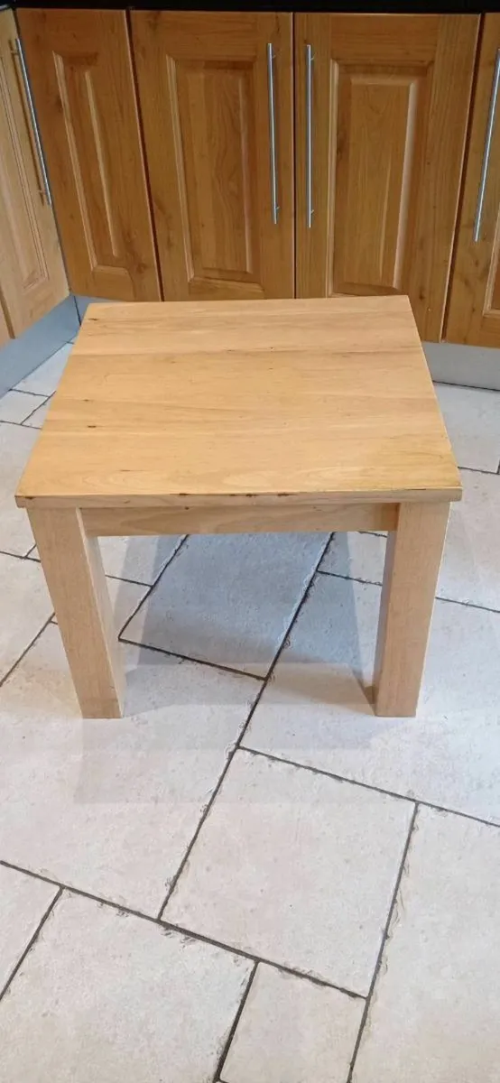 600mm X 600mm Heavy pine colour coffee table - Image 1