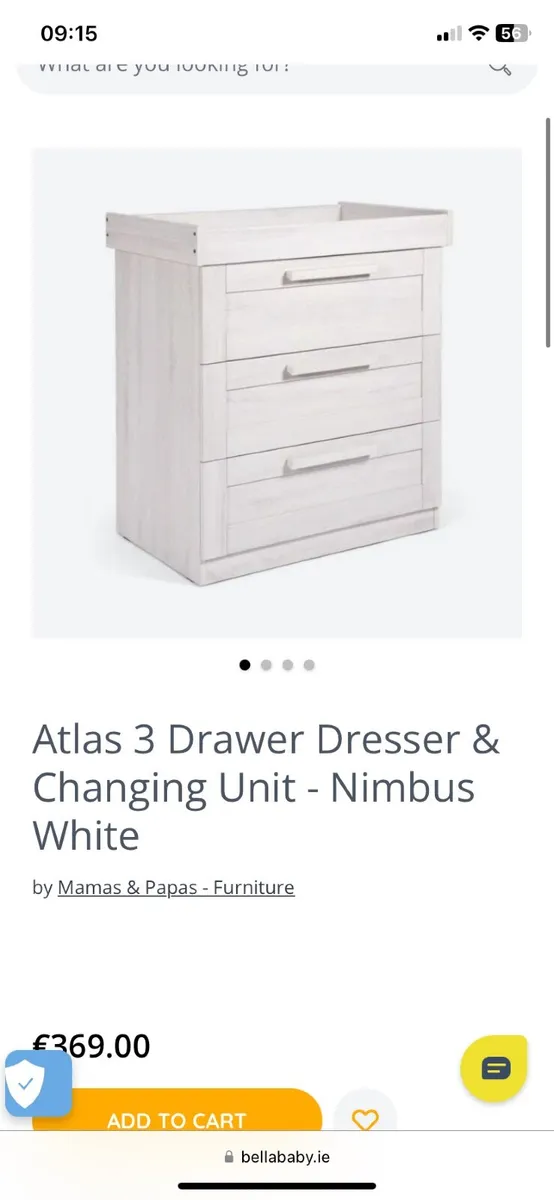 Cotbed & chest of drawers - Image 3