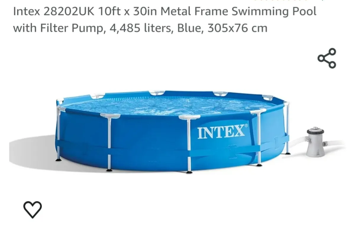 Swimming Pool 

Intex 28202UK 10ft x 30in  NEW - Image 2