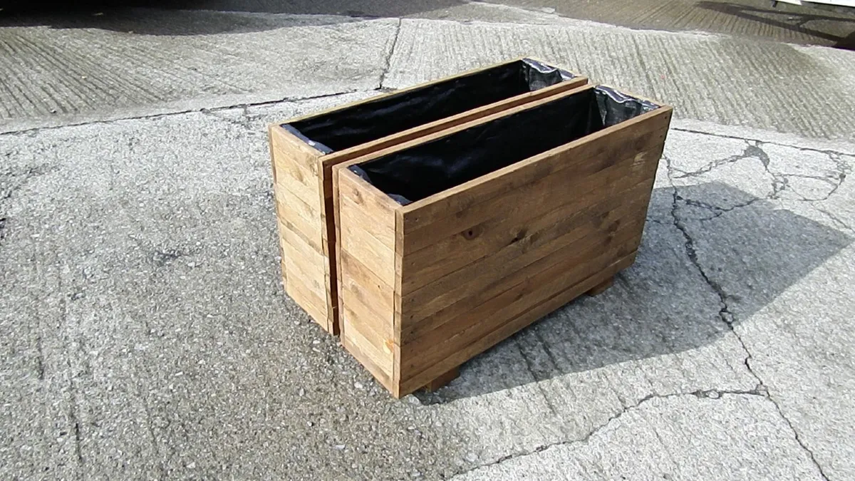 Small Outdoor Wooden Planters - Image 3