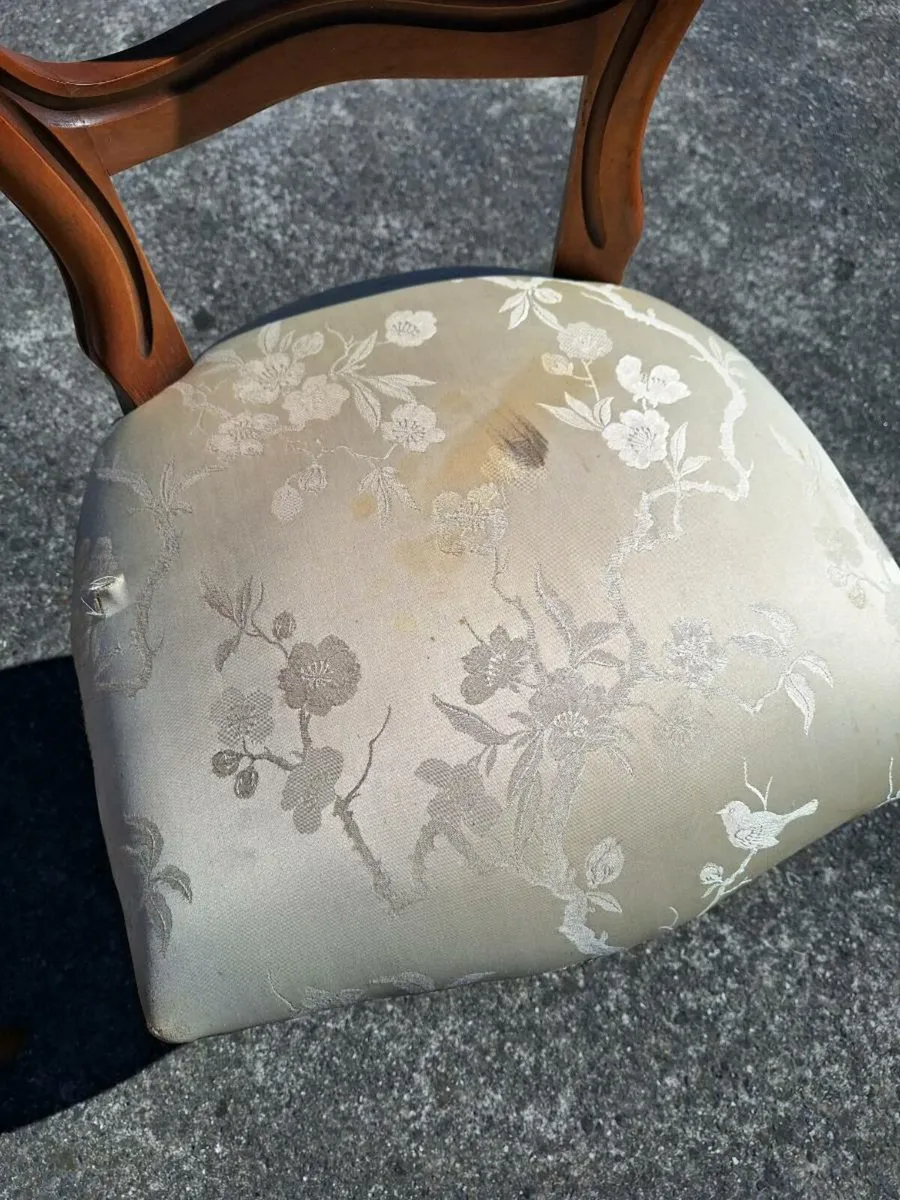 Two balloon back chairs Seats needs upholstery - Image 3