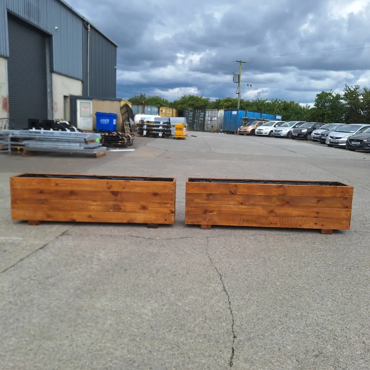 Handmade Wood Planter Box - Image 1