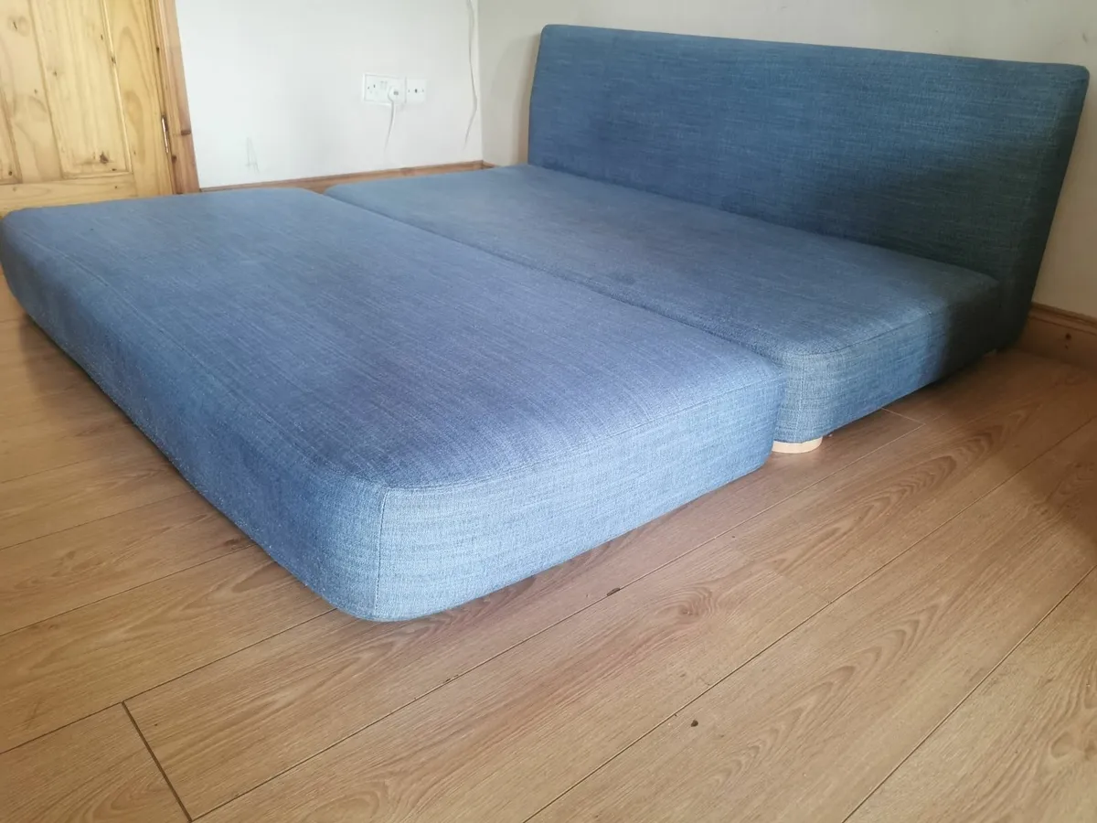 Comfortable sofa bed Denim - Image 2
