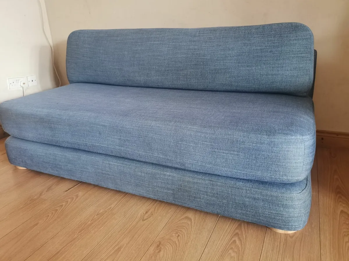 Comfortable sofa bed Denim - Image 1
