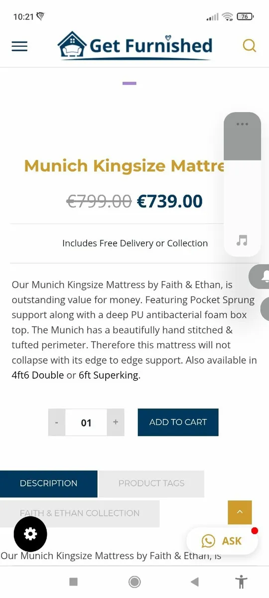 Faith & Ethan King Size Munich Mattress - Image 4
