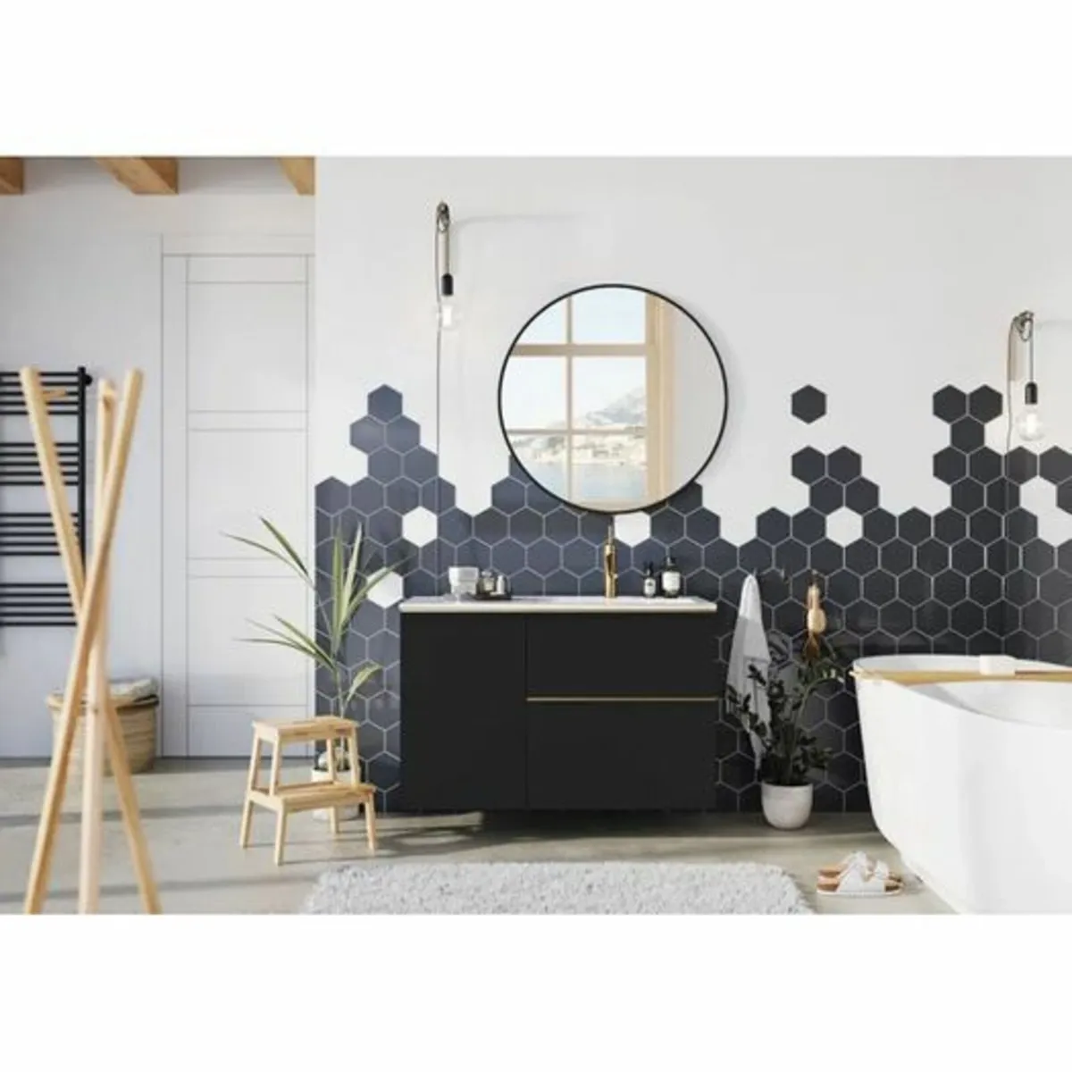 Gaulden Round Lighted Wall Mounted Bathroom Mirror - Image 3