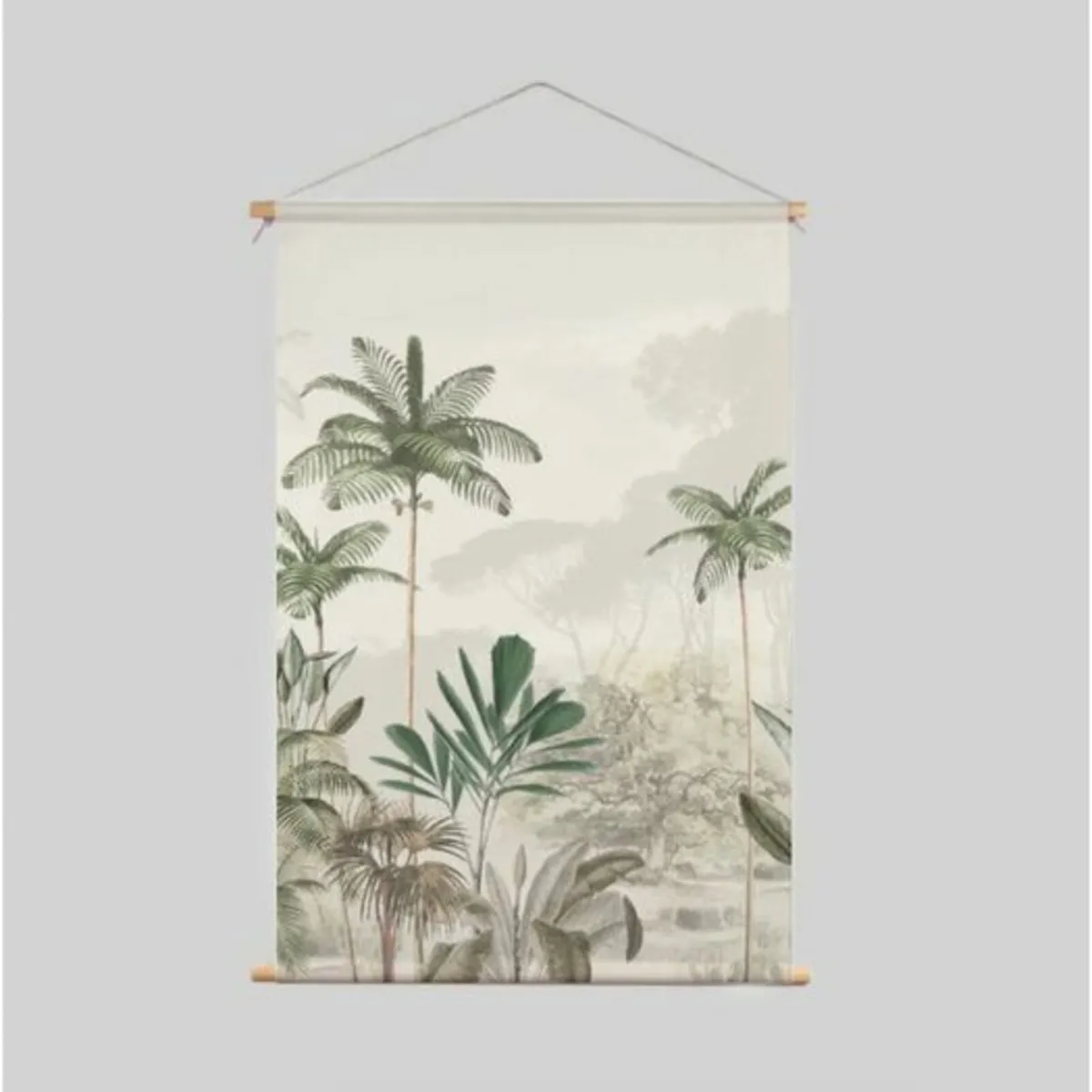 Wall Hanging Jungle Beige Green Fabric 90x130 Cm - Image 1