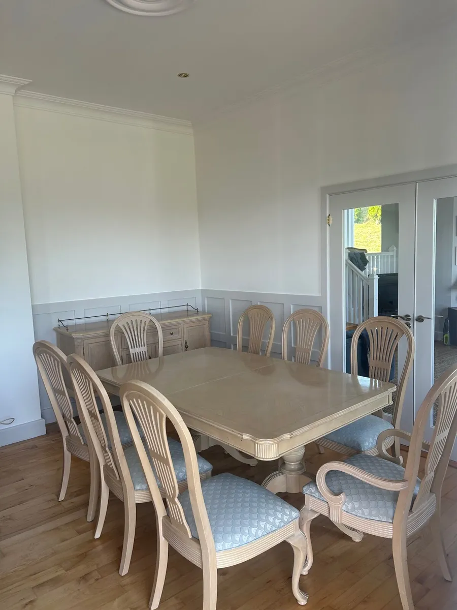 Dining table with chairs and cabinet for sale - Image 1