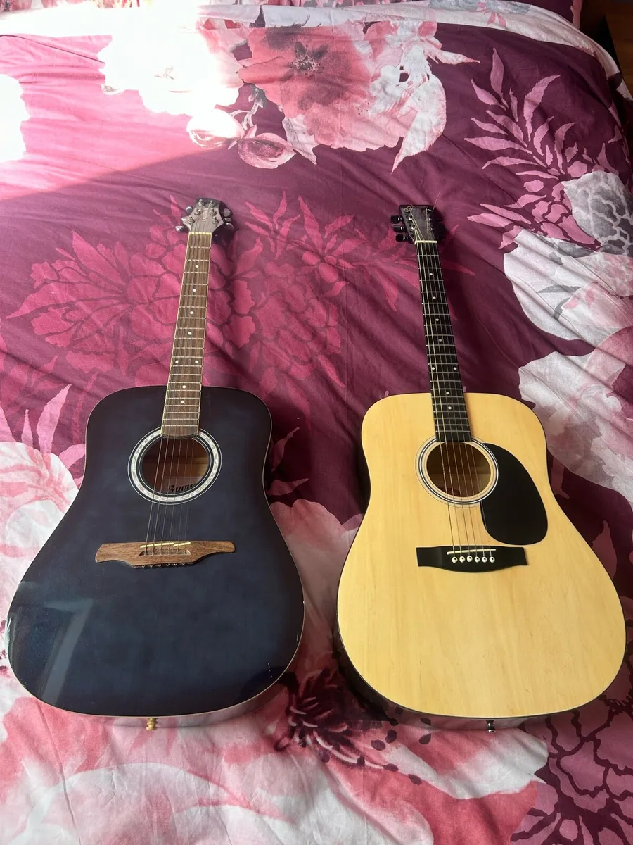 2 Acoustic Guitars, 1 Free guitar bag - Image 1