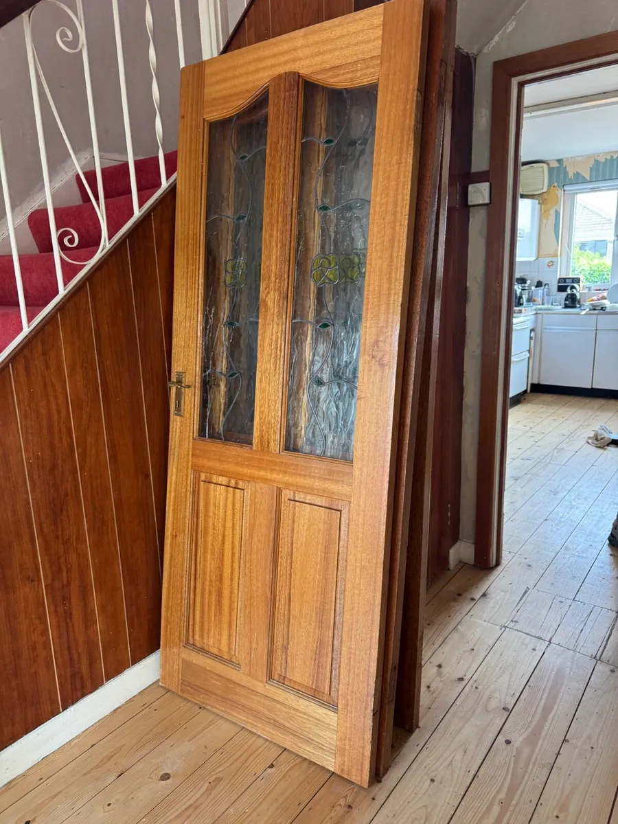 Solid wood stained glass led panelled doors - Image 2
