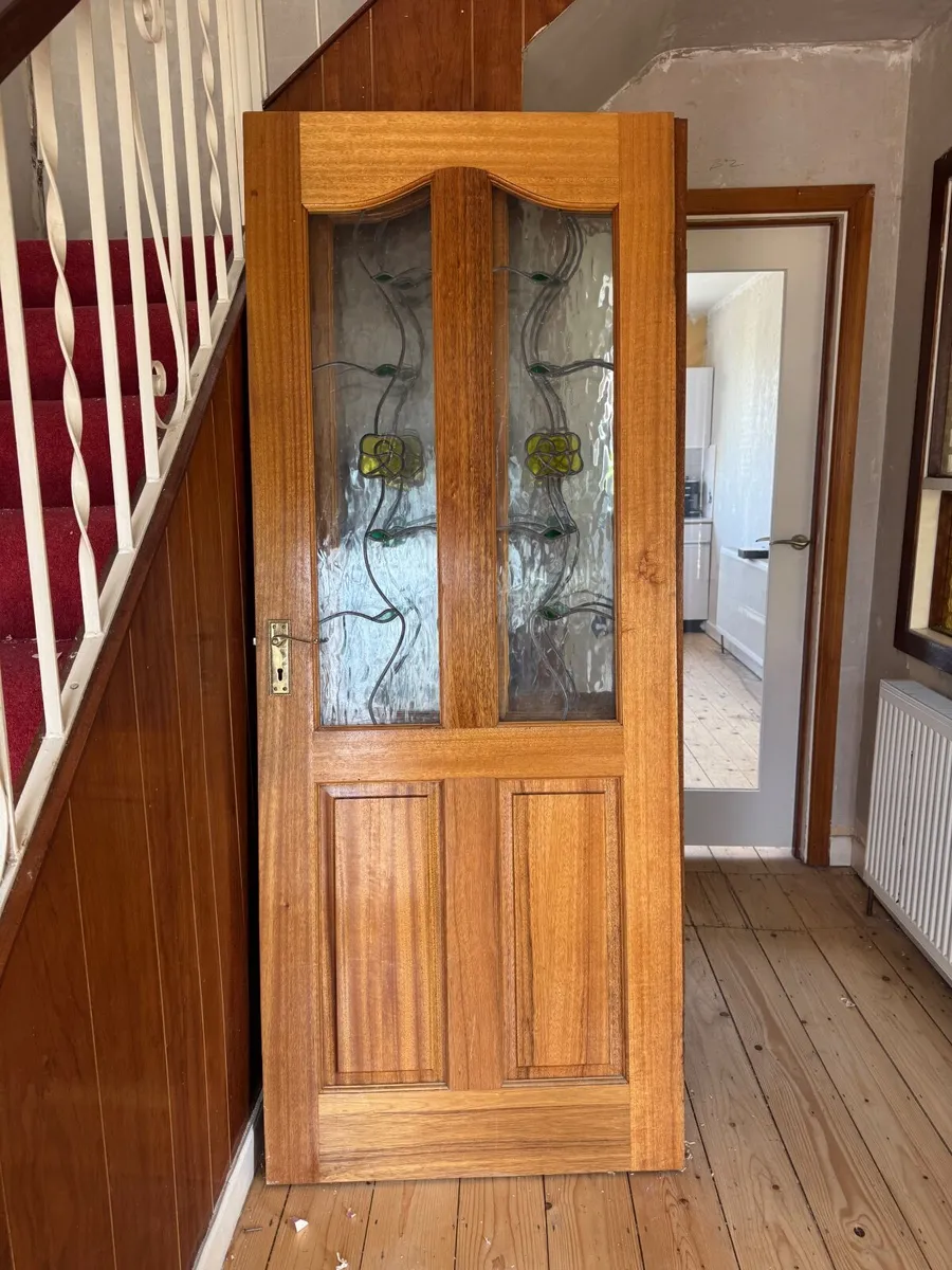 Solid wood stained glass led panelled doors - Image 3