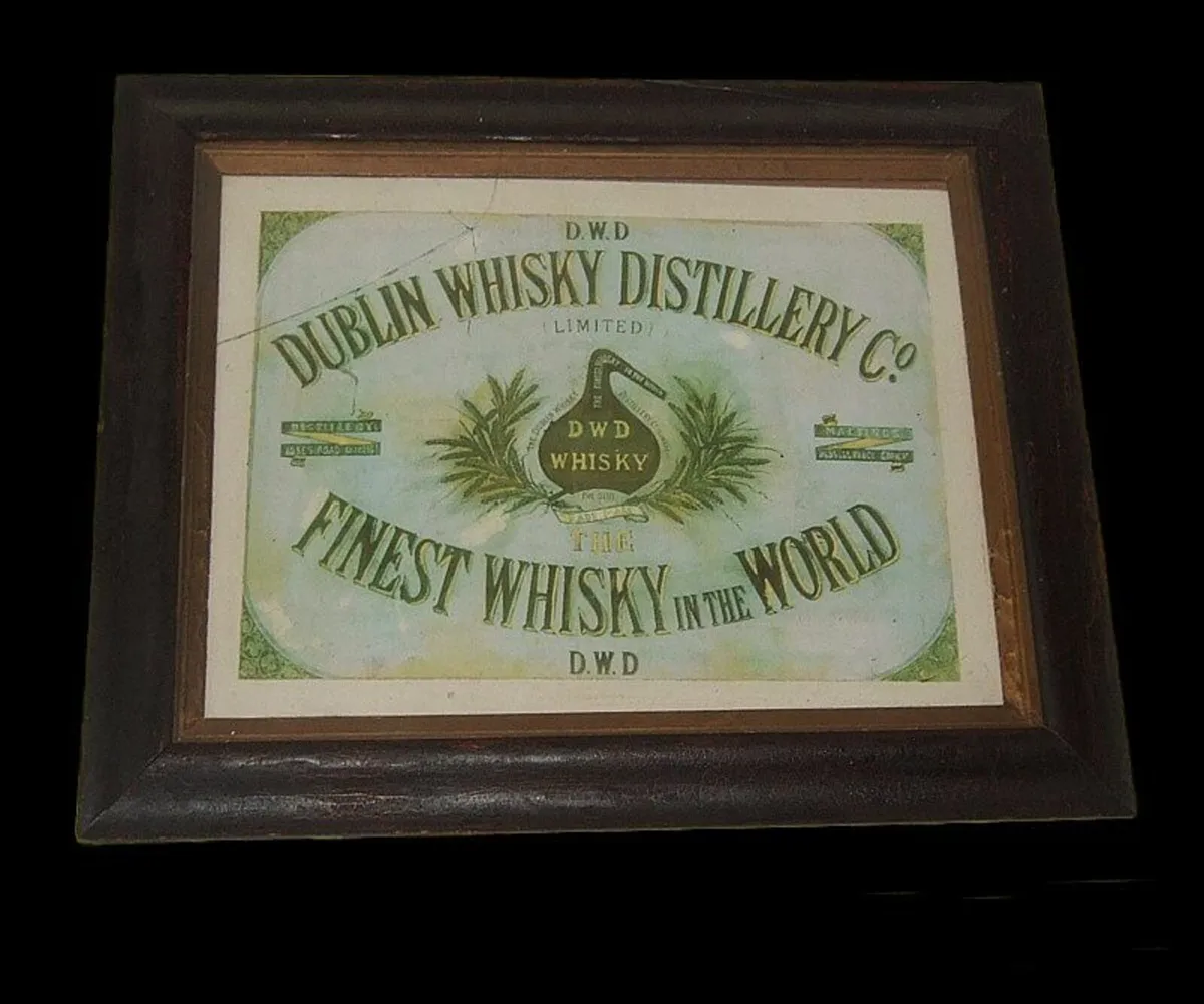 Vintage D.W.D Pot Still Whiskey Framed Advert - Image 1
