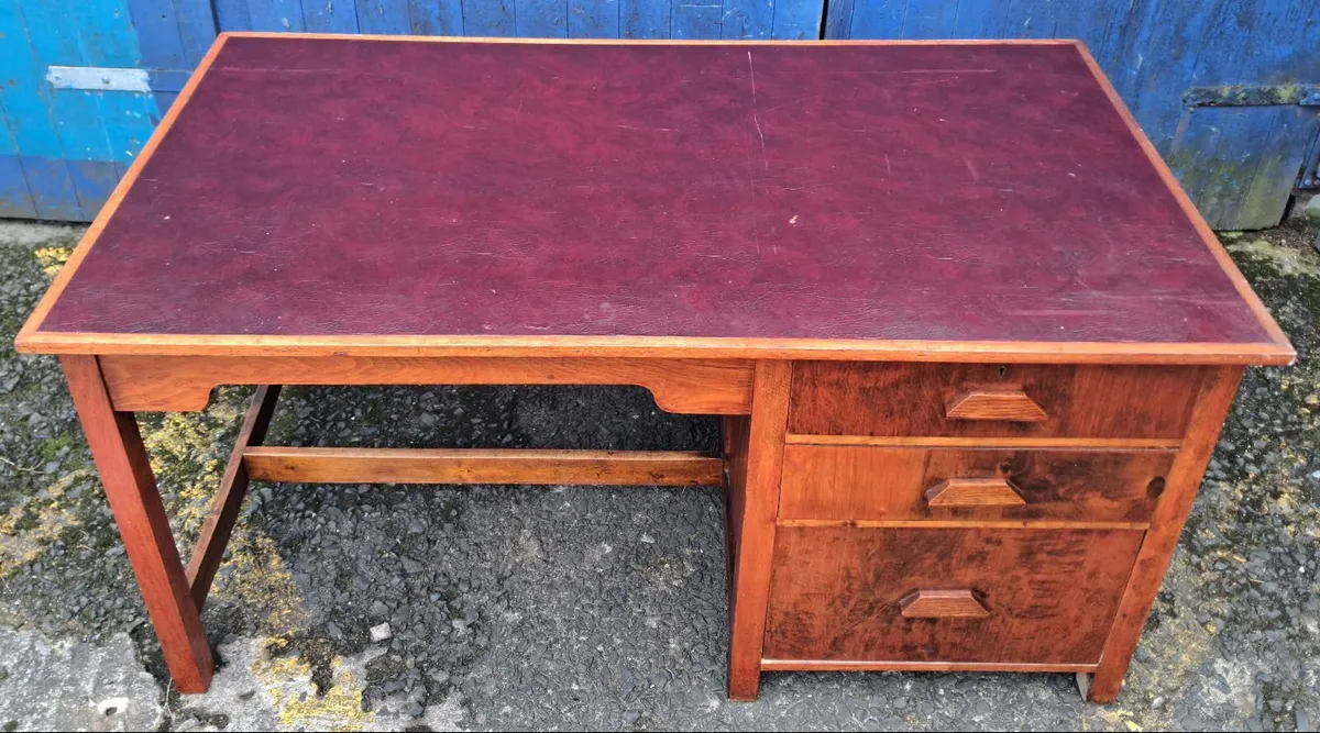 Vintage Oak Desk - Image 3