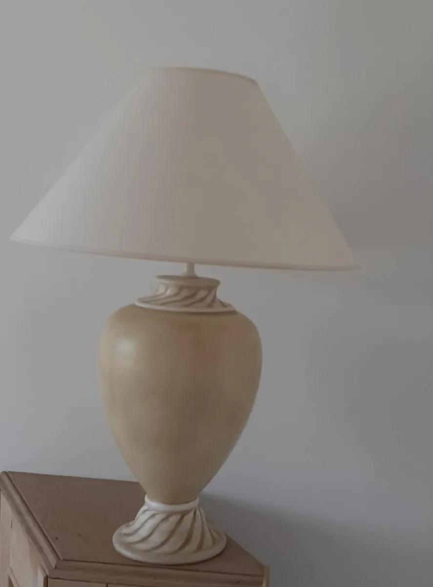 Ceramic Table Lamp & Shade - Image 1