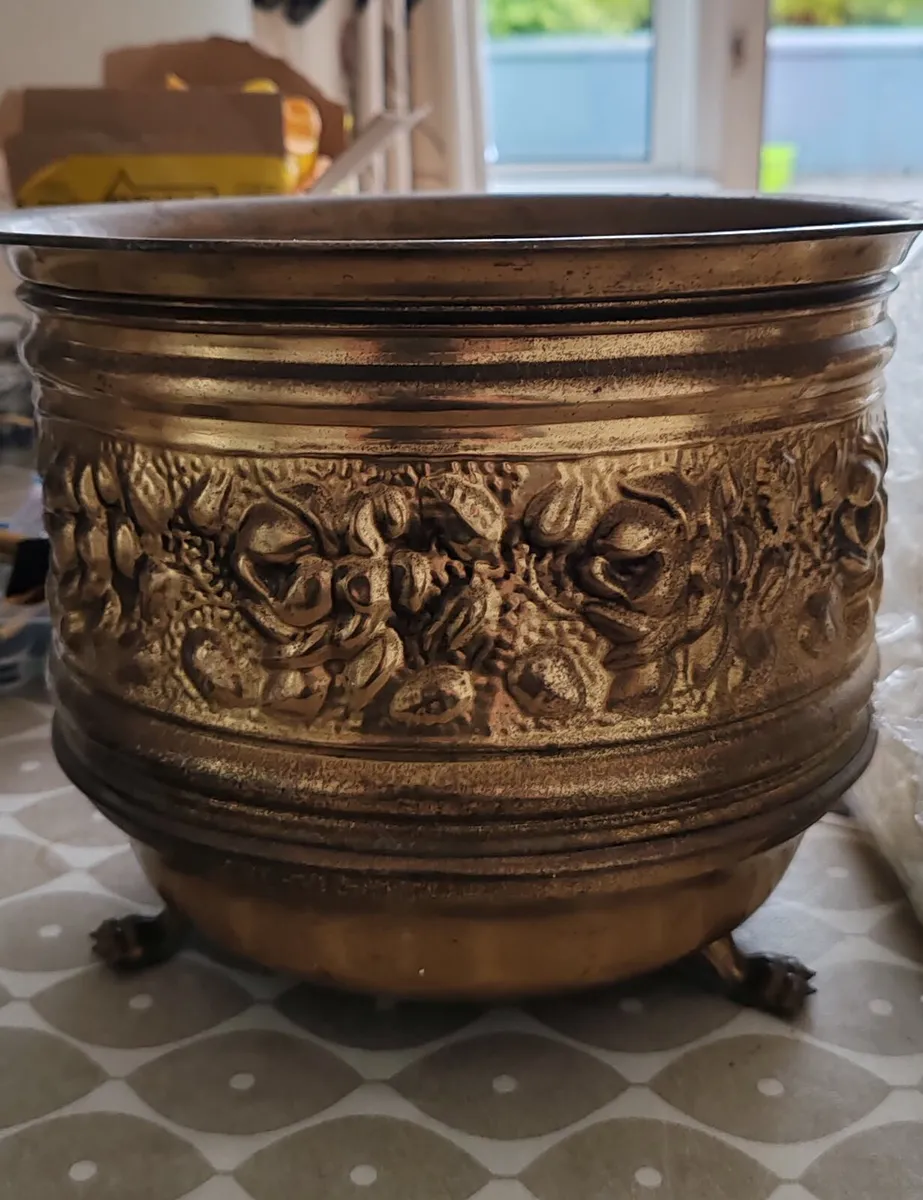 Vintage jardiniere and tray - Image 2