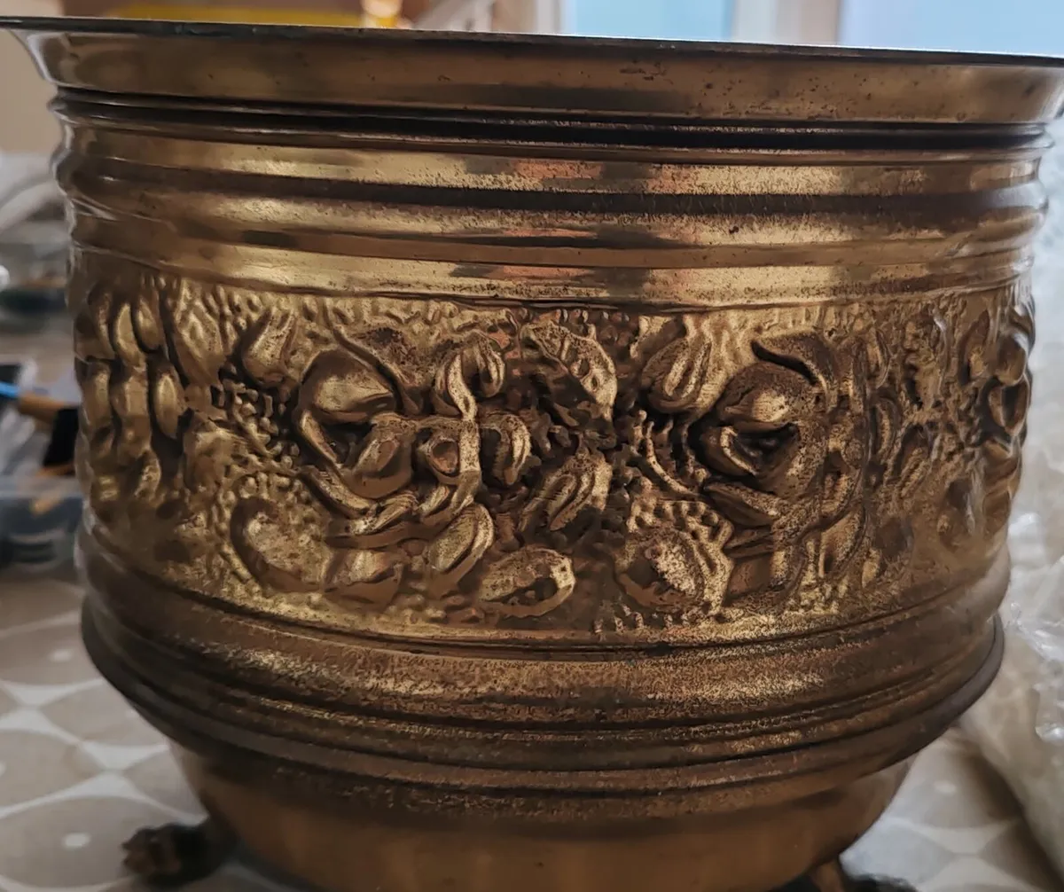 Vintage jardiniere and tray - Image 3