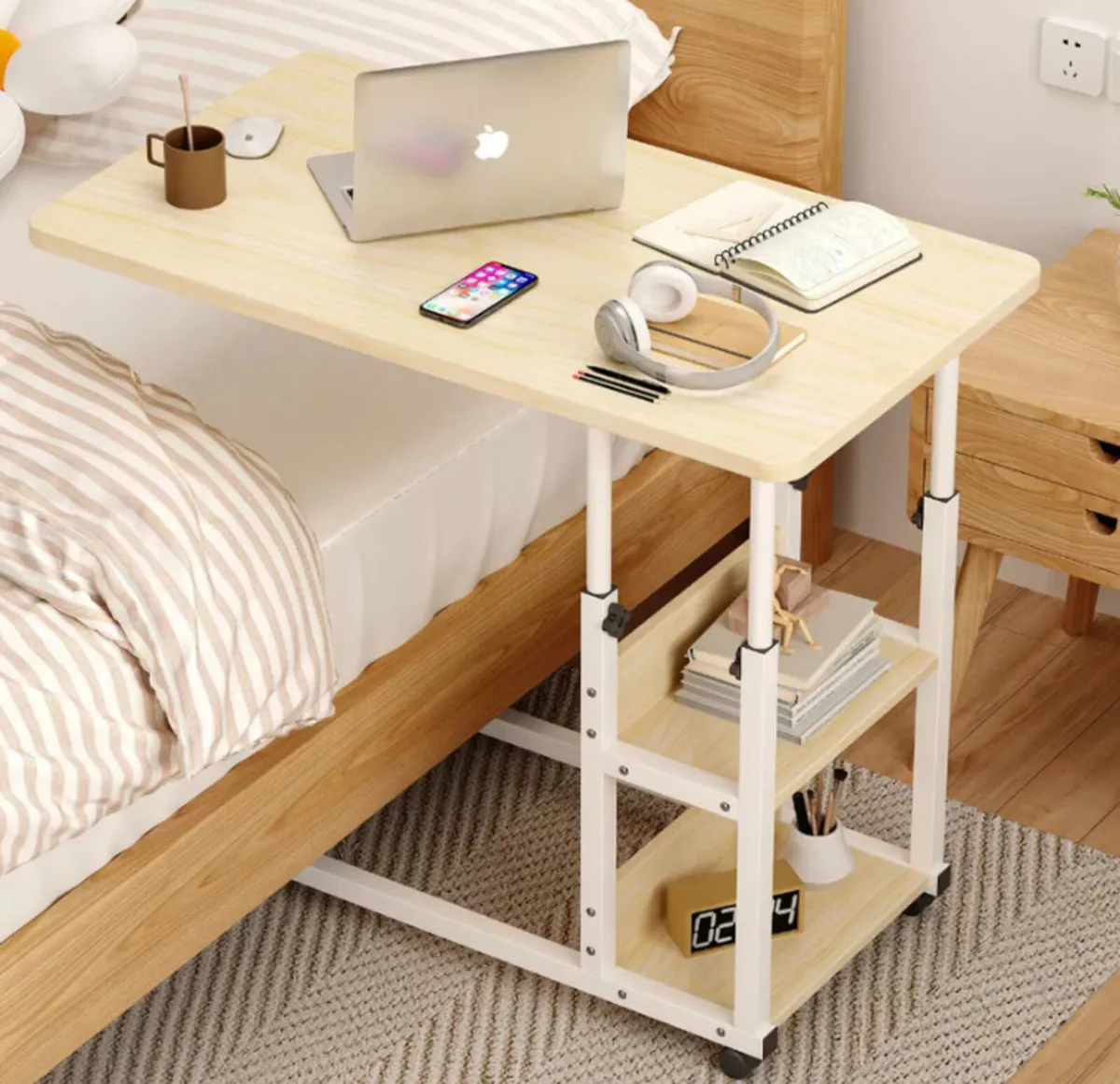 NEW Overbed Table Computer Desk Height Adjustable - Image 1