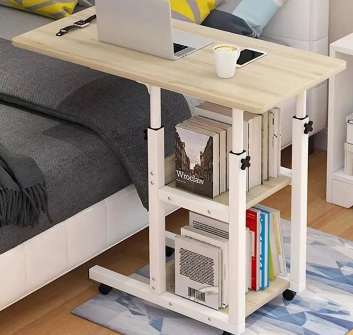 NEW Overbed Table Computer Desk Height Adjustable - Image 3
