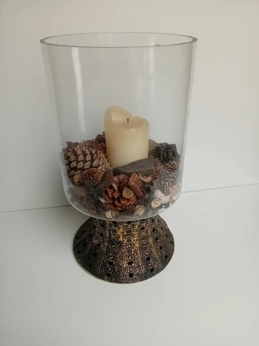 Glass candle holder - Image 1
