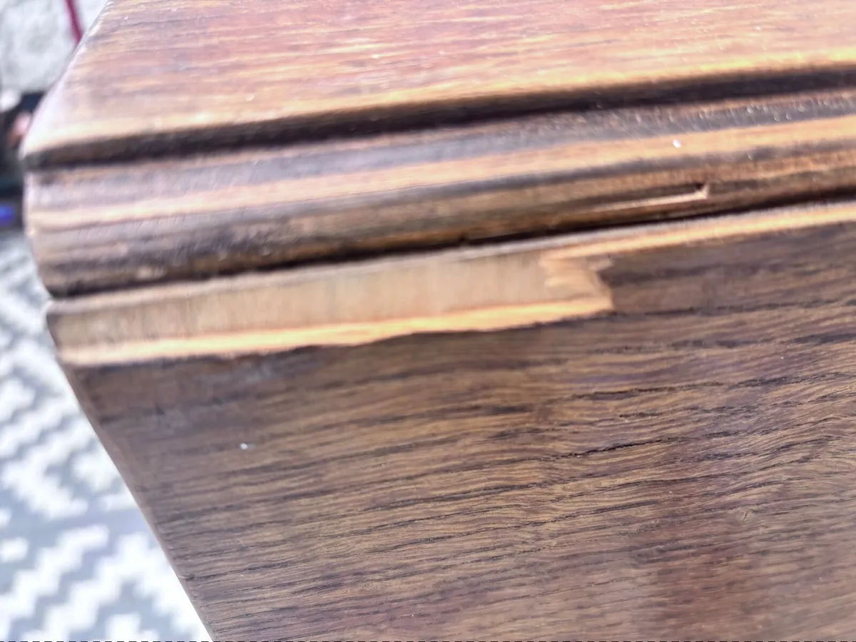 Antique Solid Mahogany Drop Leaf Table - Image 1