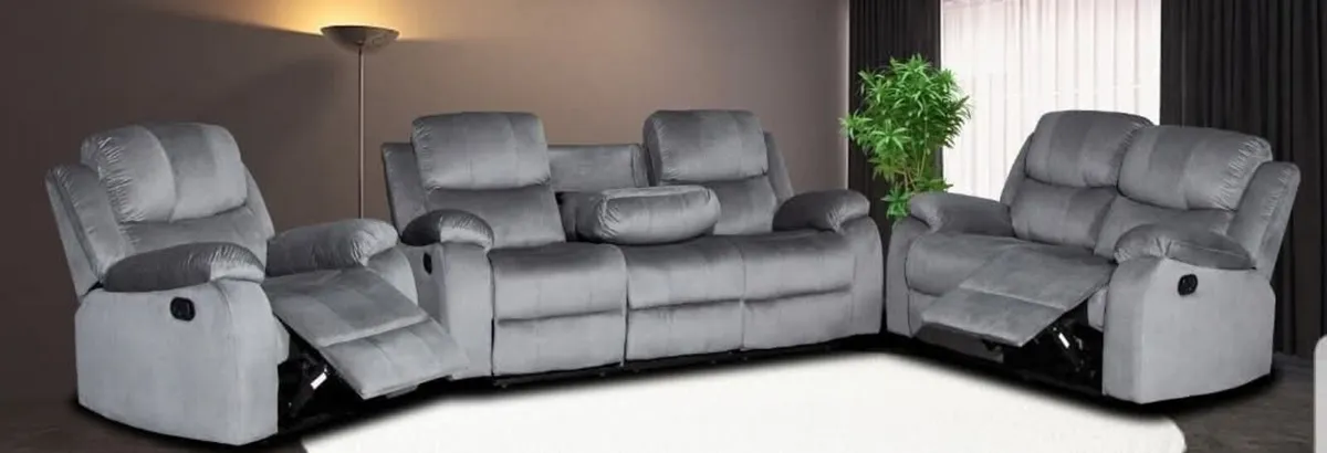 New 3+2 Bella Fabric Recliner Sofa