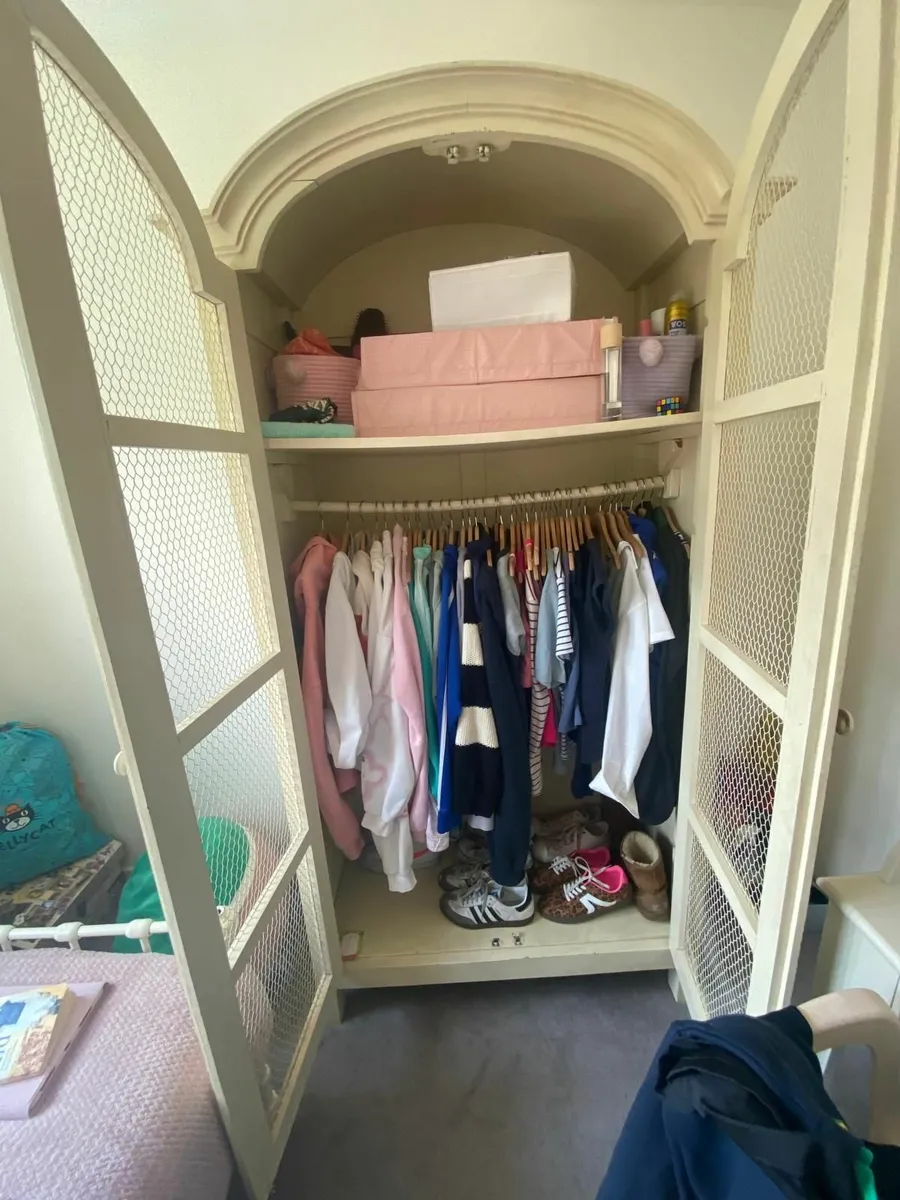 French Wood and Chicken Wire Armoire/Cabinets - Image 4