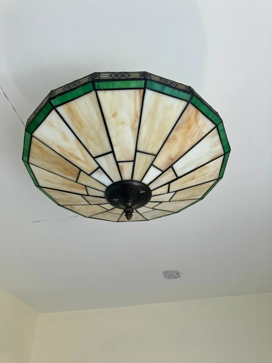 Ceiling light fixture - Tiffany stained glass - Image 2