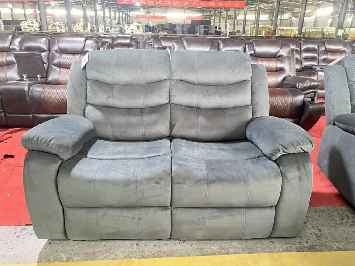 New 3+2 Bella Fabric Recliner With Pulldown Table - Image 3