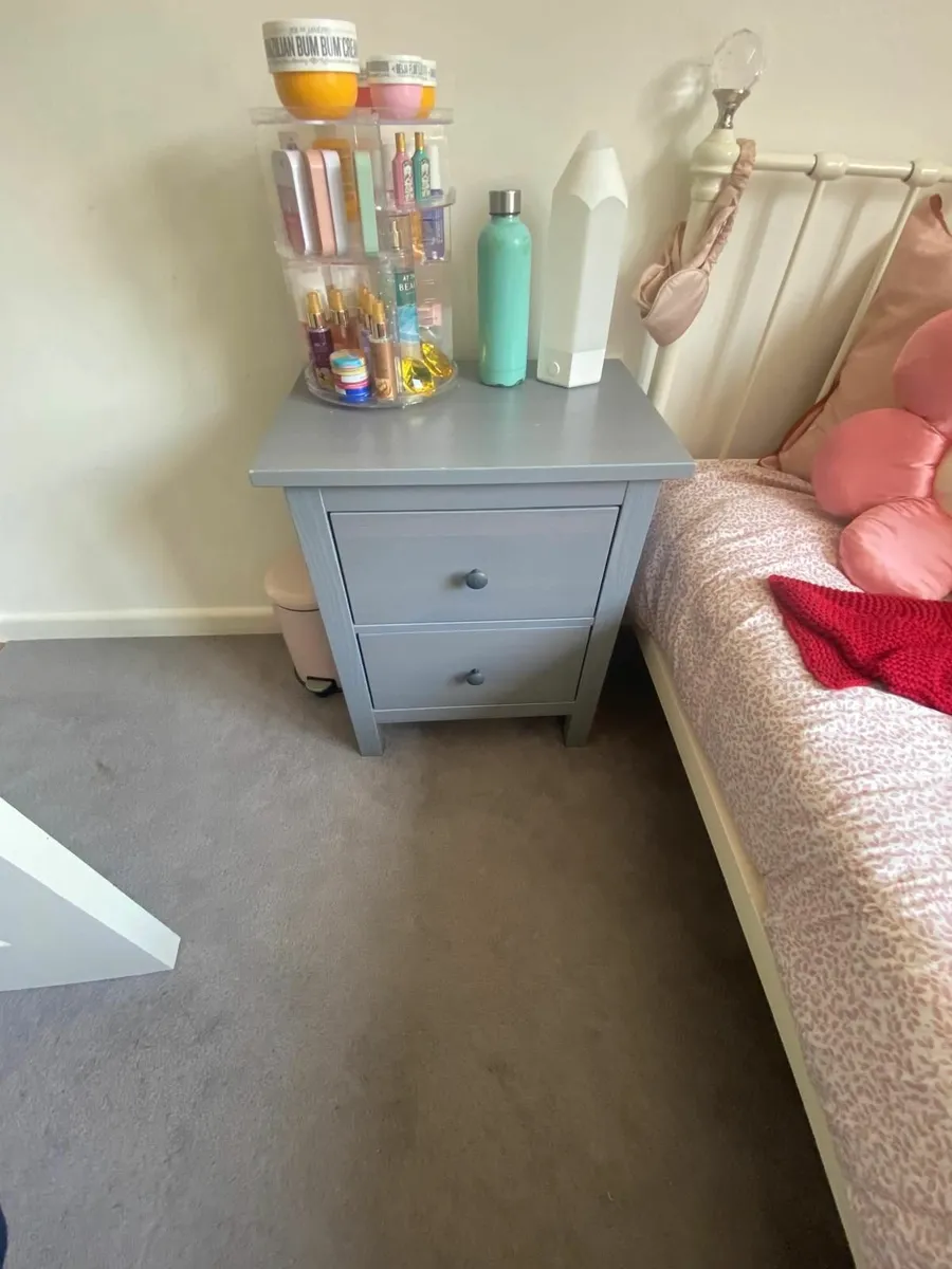 IKEA Hemnes grey 2 drawer bedside locker - Image 1