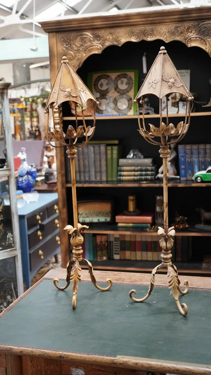 Pair of Vintage Tall Candle Holders - Image 1