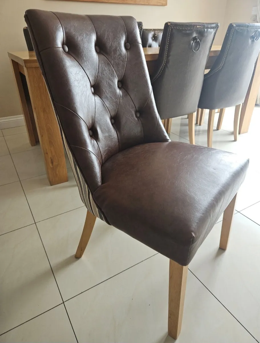 Kitchen Table (Solid Oak) & 8 Chairs - Image 2