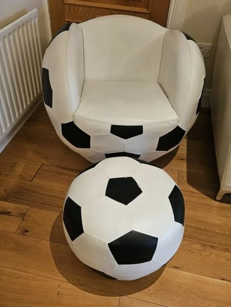 Football Sofa with Foot Stool - Image 1