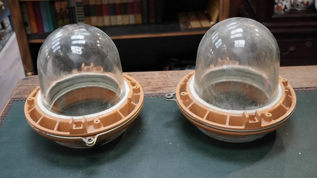 Set of 2 Industrial Explosion-Proof Glass Dome Lig - Image 1